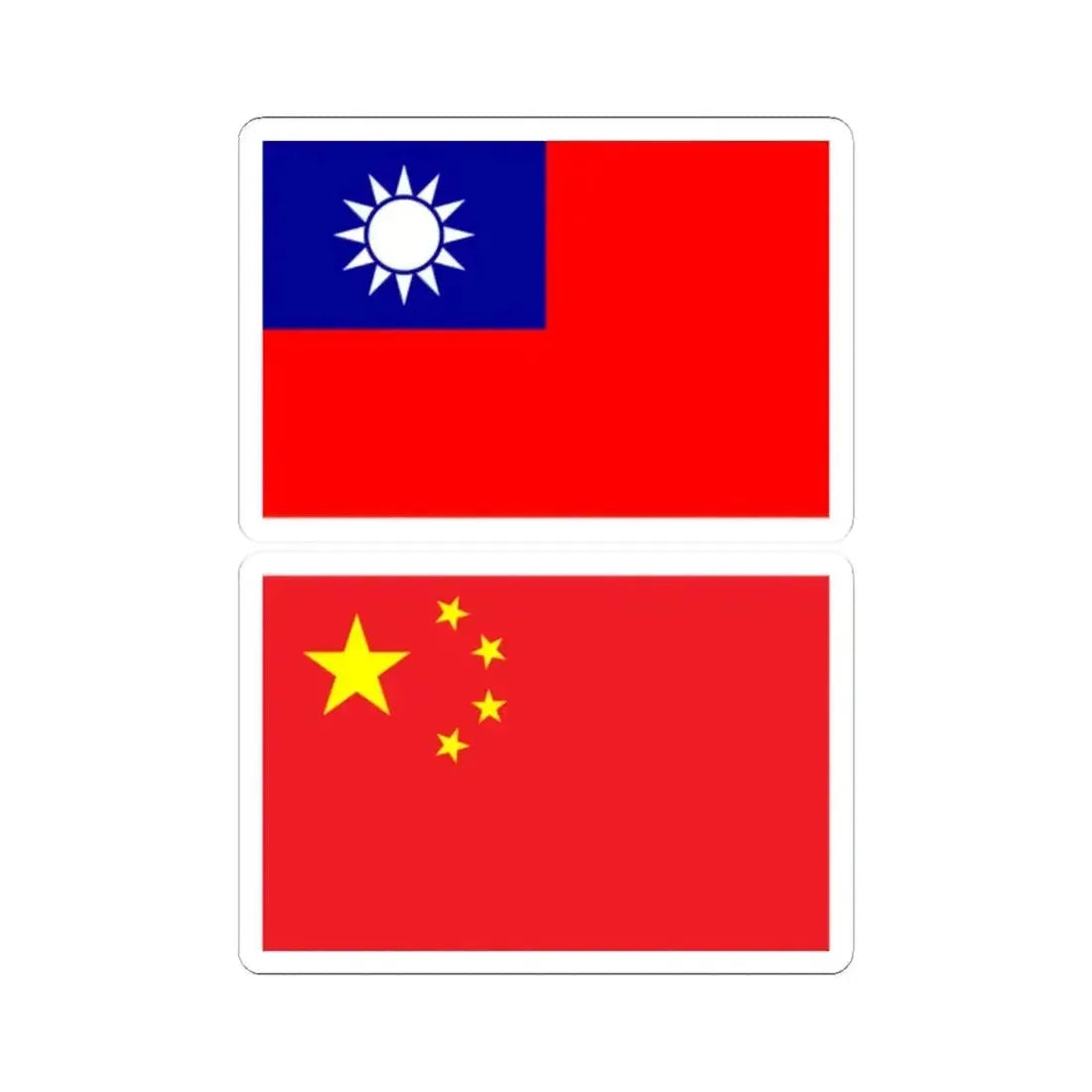 Flag of ROC and PRC 2 (China) STICKER Vinyl Kiss-Cut Decal 2 Inch White - The Sticker Space