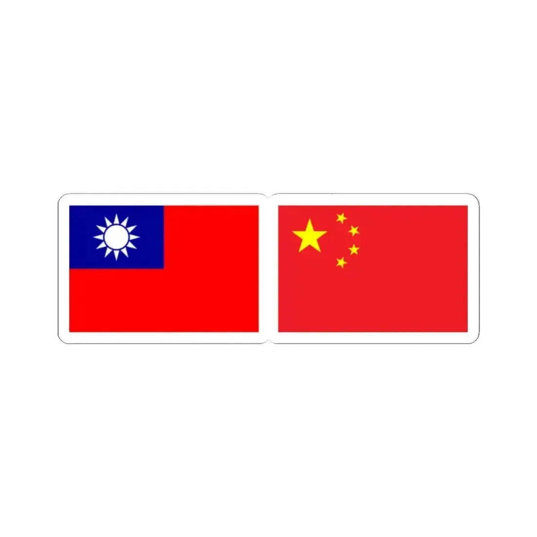 Flag of ROC and PRC (China) STICKER Vinyl Kiss-Cut Decal 2 Inch White - The Sticker Space