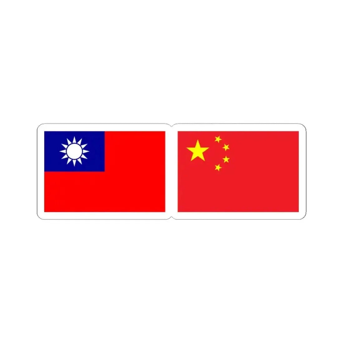 Flag of ROC and PRC (China) STICKER Vinyl Kiss-Cut Decal 4 Inch White - The Sticker Space