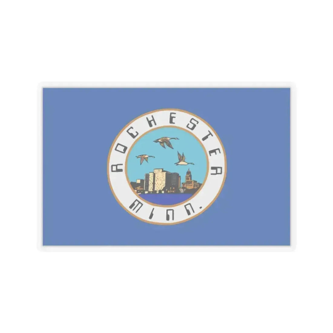 Flag of Rochester, Minnesota - STICKER Vinyl Kiss-Cut Decal 2 Inch Transparent - The Sticker Space