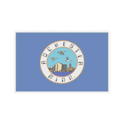 Flag of Rochester, Minnesota - STICKER Vinyl Kiss-Cut Decal 3 Inch Transparent - The Sticker Space