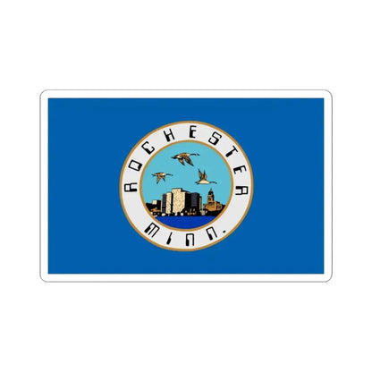 Flag of Rochester, Minnesota - STICKER Vinyl Kiss-Cut Decal 3 Inch White - The Sticker Space