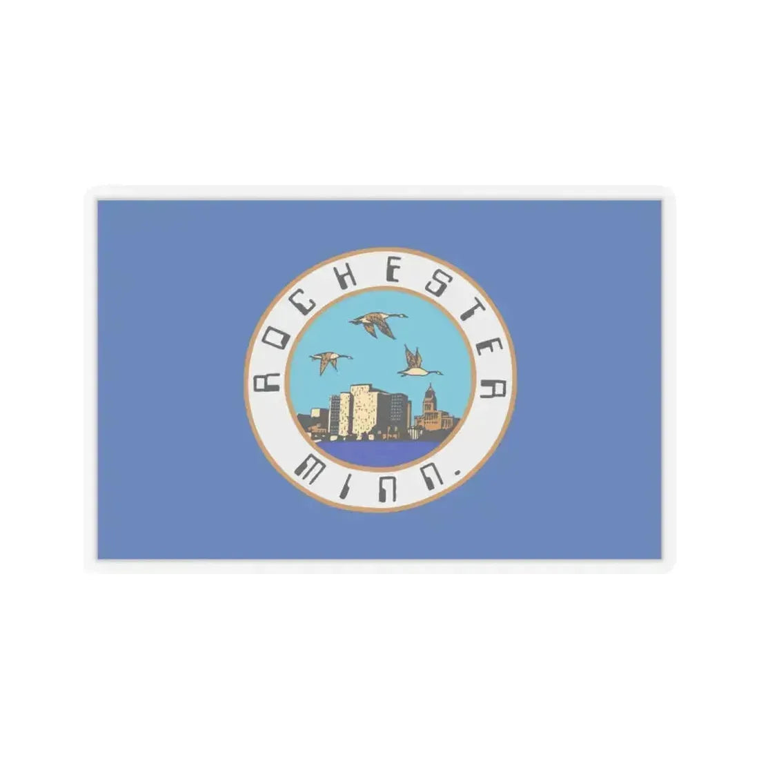 Flag of Rochester, Minnesota - STICKER Vinyl Kiss-Cut Decal 4 Inch Transparent - The Sticker Space