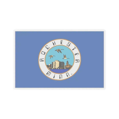 Flag of Rochester, Minnesota - STICKER Vinyl Kiss-Cut Decal 4 Inch Transparent - The Sticker Space