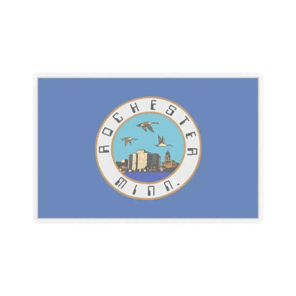 Flag of Rochester, Minnesota - STICKER Vinyl Kiss-Cut Decal 6 Inch Transparent - The Sticker Space