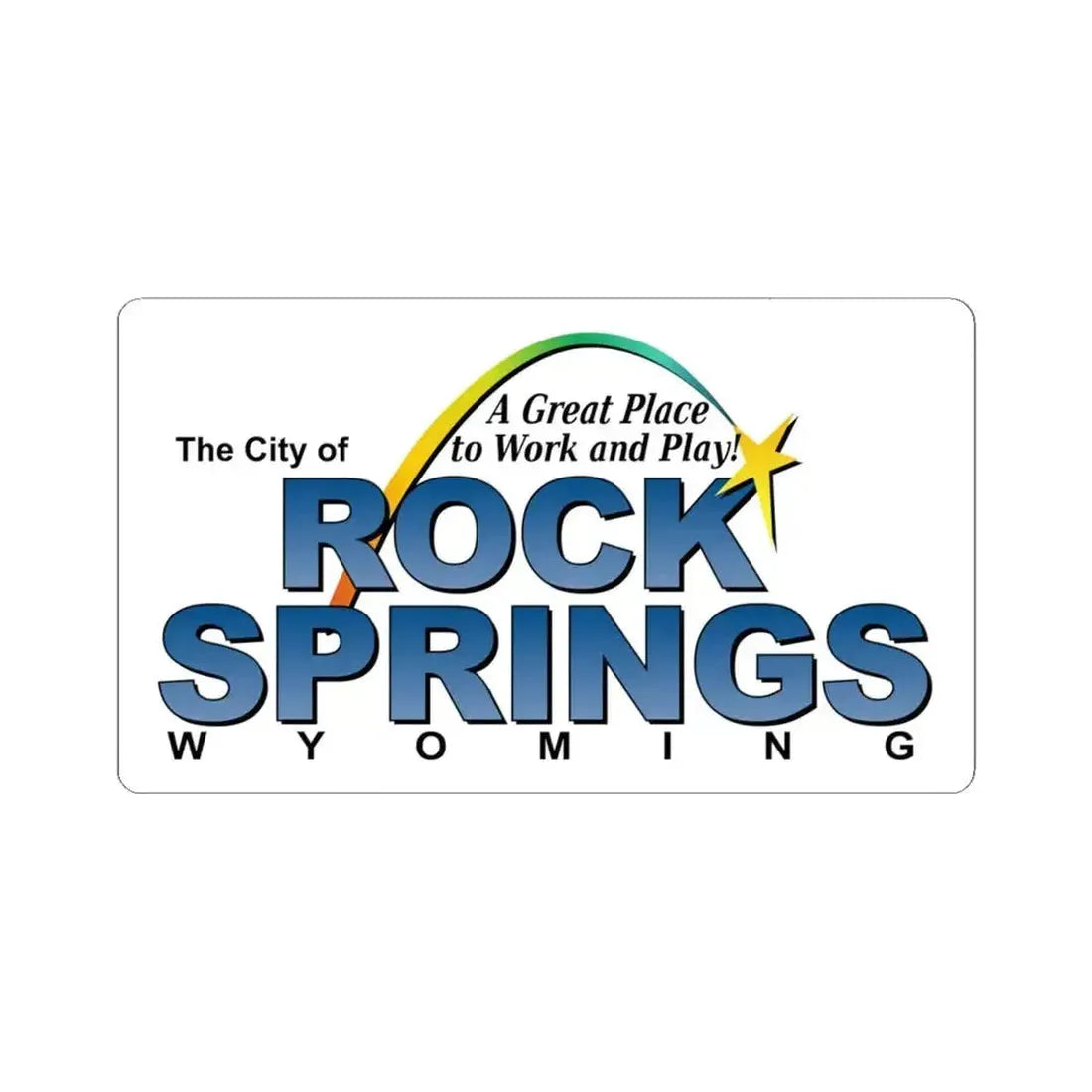 Flag of Rock Springs Wyoming (United States) STICKER Vinyl Kiss-Cut Decal 4 Inch White - The Sticker Space