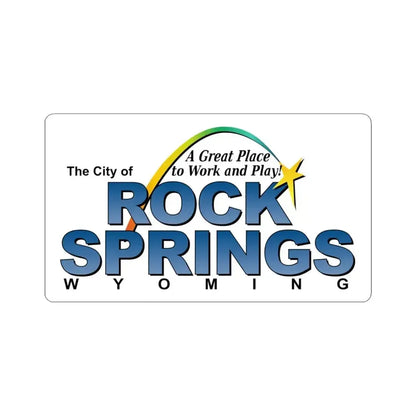 Flag of Rock Springs Wyoming (United States) STICKER Vinyl Kiss-Cut Decal 6 Inch White - The Sticker Space