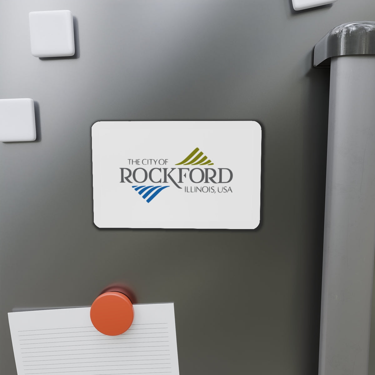 Flag of Rockford Illinois - Die-Cut Magnet-The Sticker Space