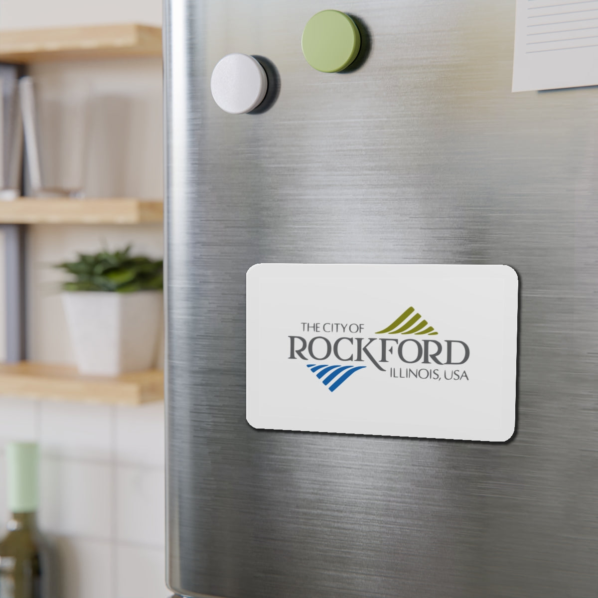 Flag of Rockford Illinois - Die-Cut Magnet-The Sticker Space