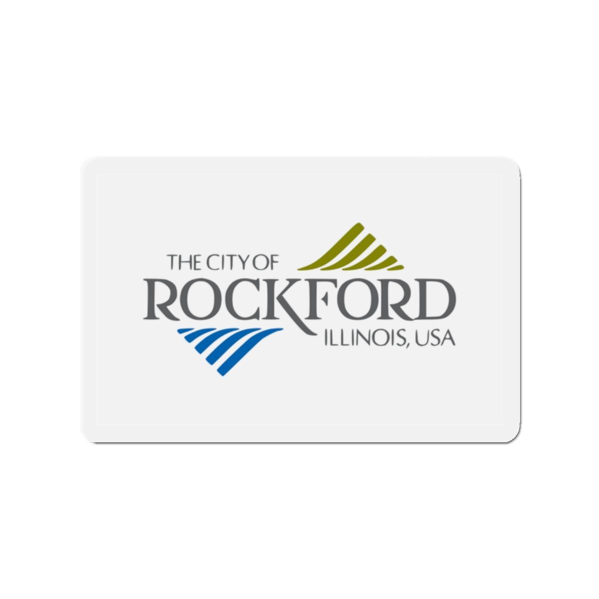 Flag of Rockford Illinois - Die-Cut Magnet-2" x 2"-The Sticker Space