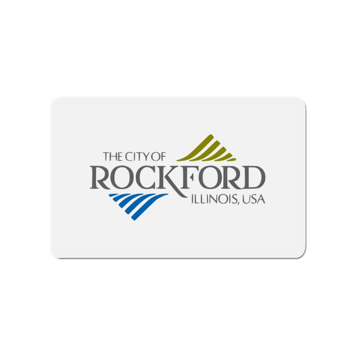 Flag of Rockford Illinois - Die-Cut Magnet-3" x 3"-The Sticker Space