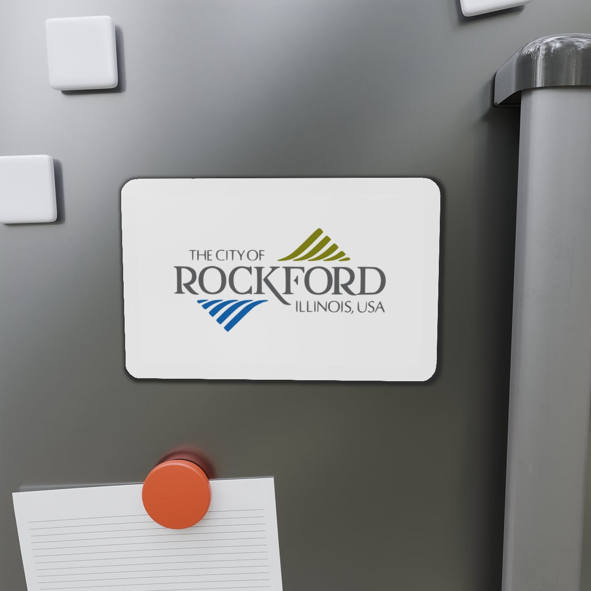 Flag of Rockford Illinois - Die-Cut Magnet-The Sticker Space