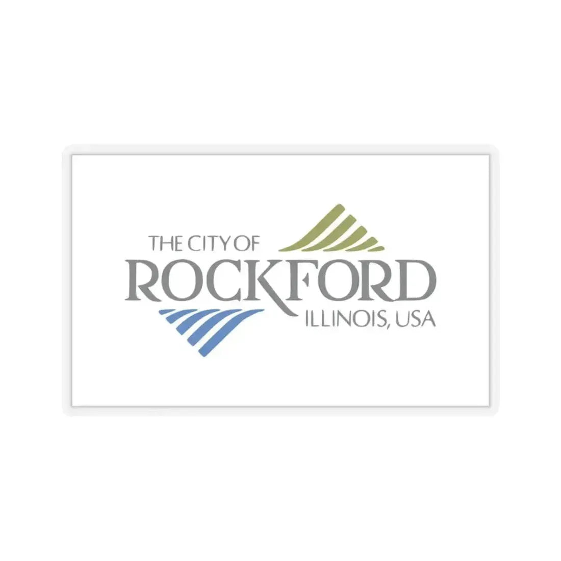 Flag of Rockford, Illinois - STICKER Vinyl Kiss-Cut Decal 3 Inch Transparent - The Sticker Space