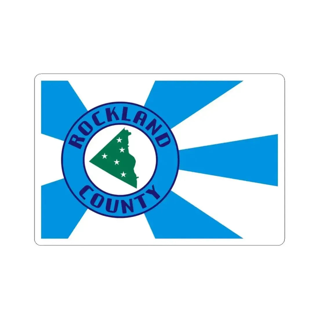 Flag of Rockland County New York (United States) STICKER Vinyl Kiss-Cut Decal 3 Inch White - The Sticker Space