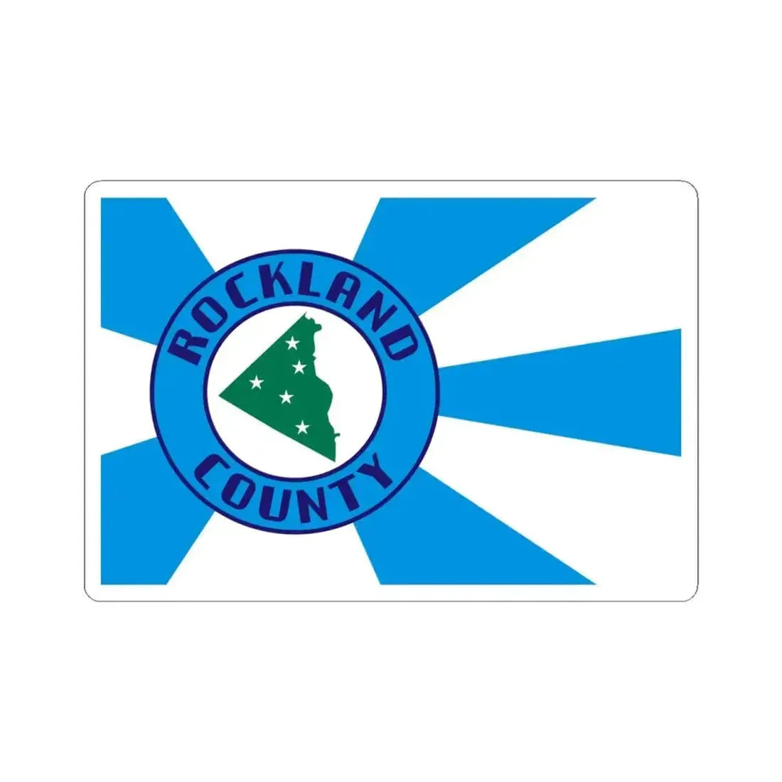 Flag of Rockland County New York (United States) STICKER Vinyl Kiss-Cut Decal 4 Inch White - The Sticker Space