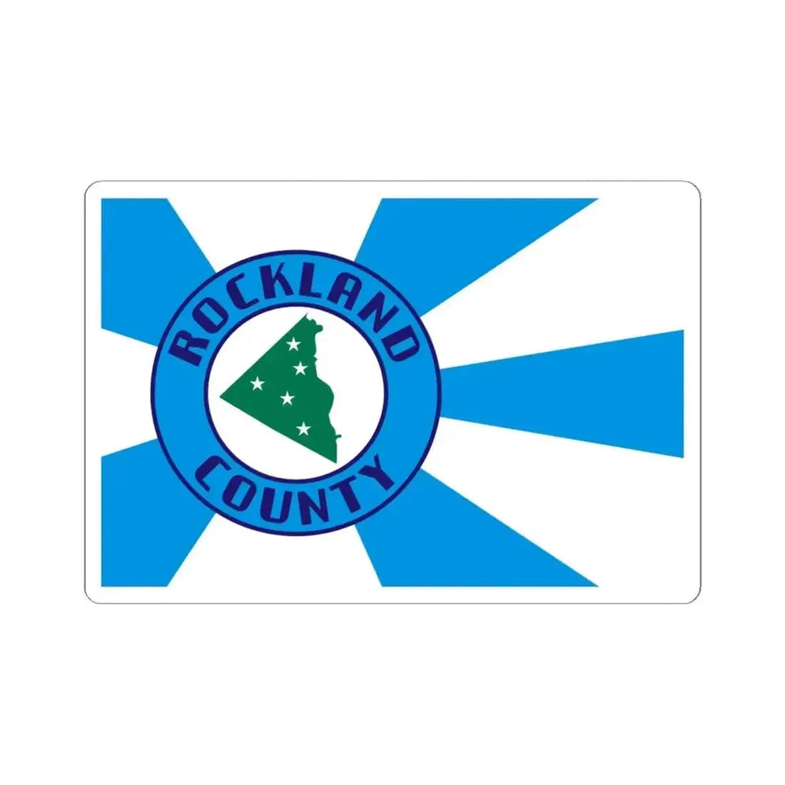 Flag of Rockland County New York (United States) STICKER Vinyl Kiss-Cut Decal 6 Inch White - The Sticker Space