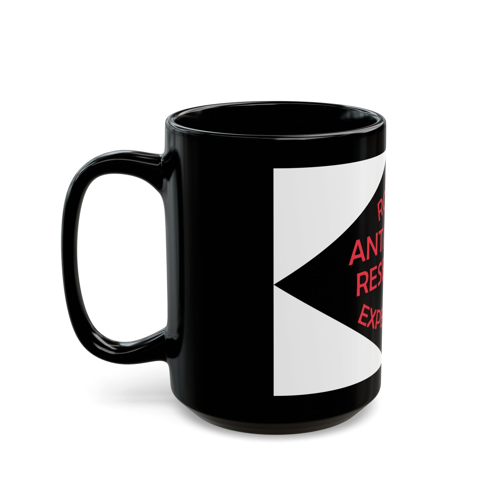 Flag of Ronne Antarctic Research Expedition - Black Coffee Mug-The Sticker Space