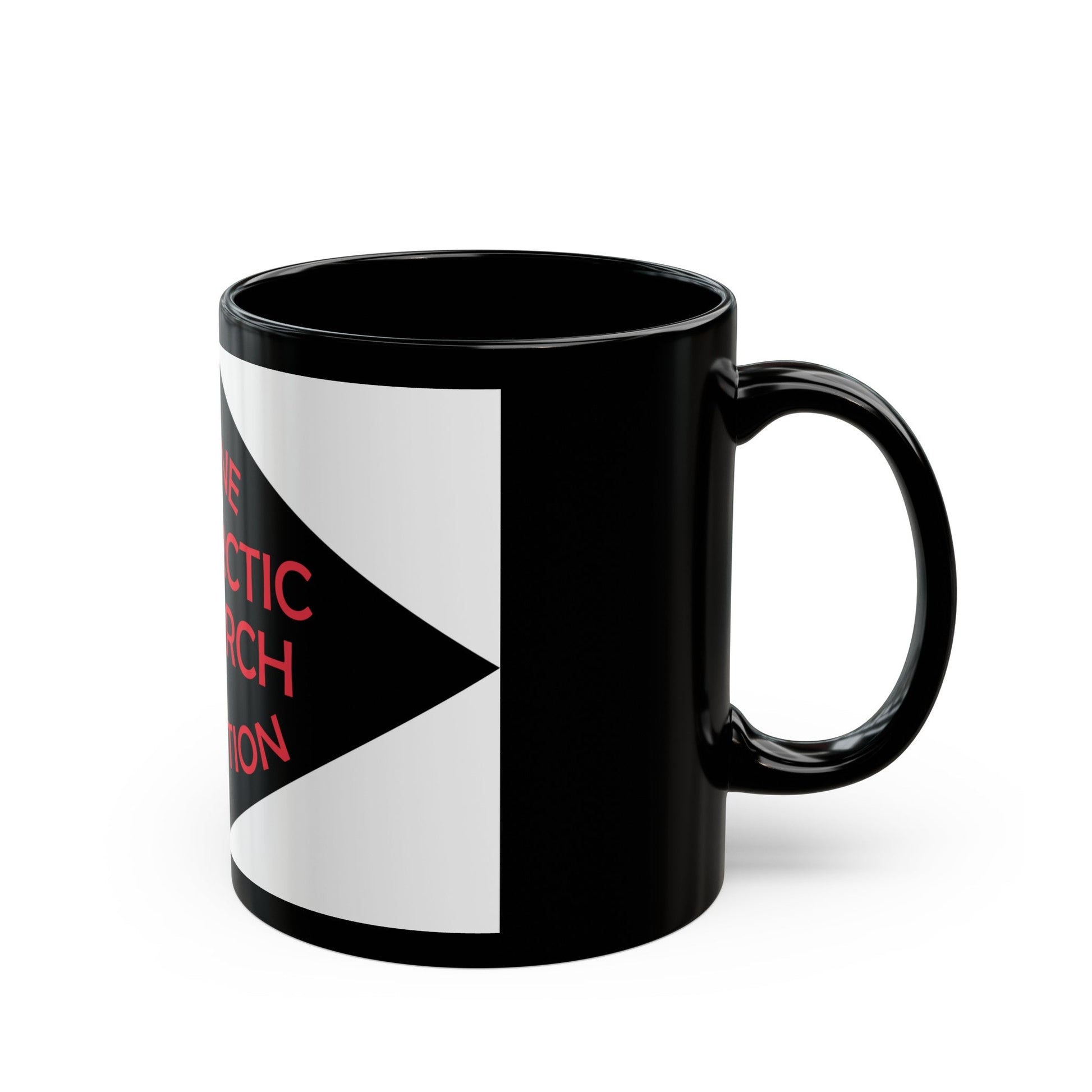 Flag of Ronne Antarctic Research Expedition - Black Coffee Mug-The Sticker Space