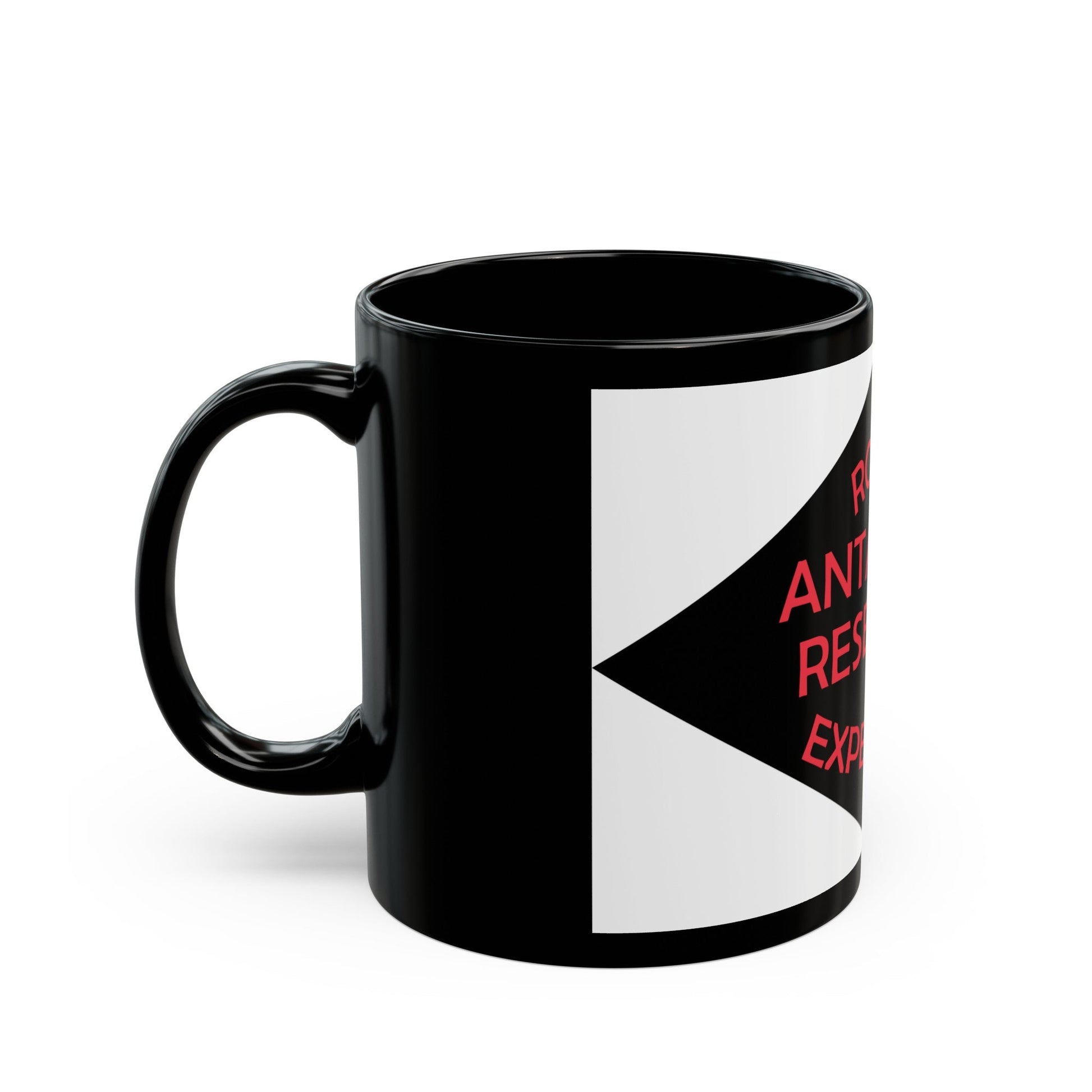 Flag of Ronne Antarctic Research Expedition - Black Coffee Mug-The Sticker Space