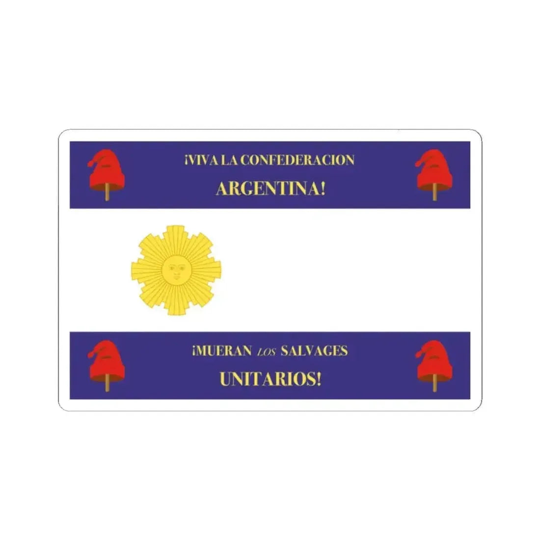 Flag of Rosas Variant (Argentina) STICKER Vinyl Kiss-Cut Decal 2 Inch White - The Sticker Space