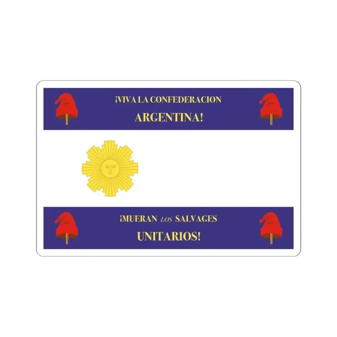 Flag of Rosas Variant (Argentina) STICKER Vinyl Kiss-Cut Decal 4 Inch White - The Sticker Space
