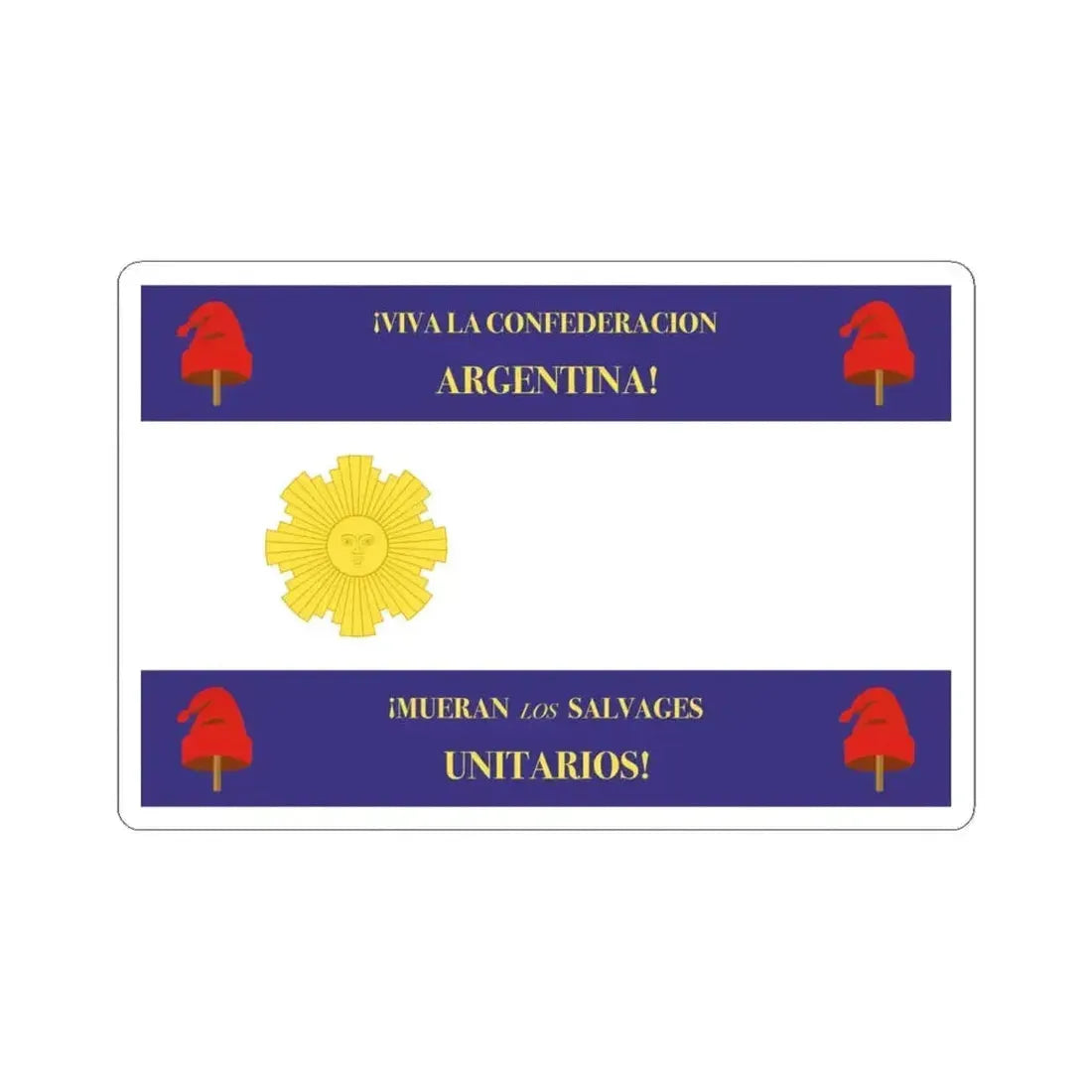 Flag of Rosas Variant (Argentina) STICKER Vinyl Kiss-Cut Decal 6 Inch White - The Sticker Space