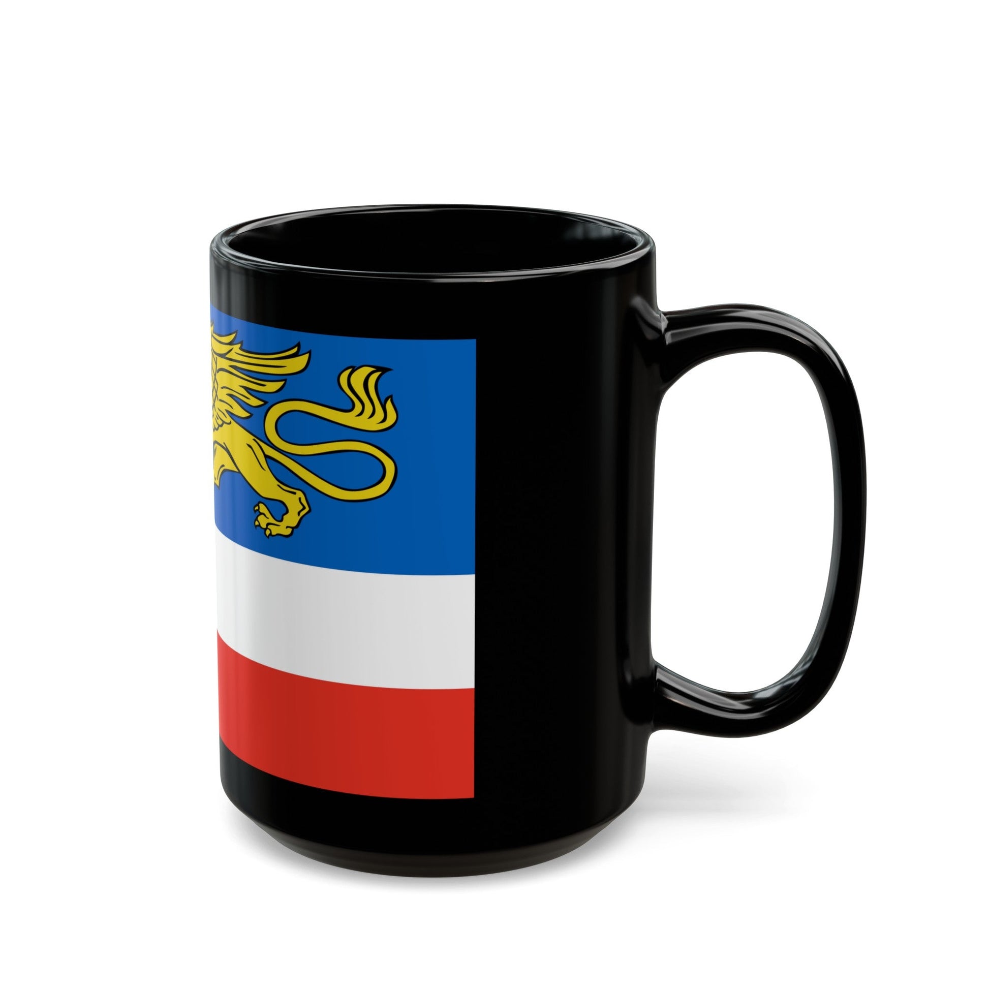 Flag of Rostock 2 Germany - Black Coffee Mug-The Sticker Space