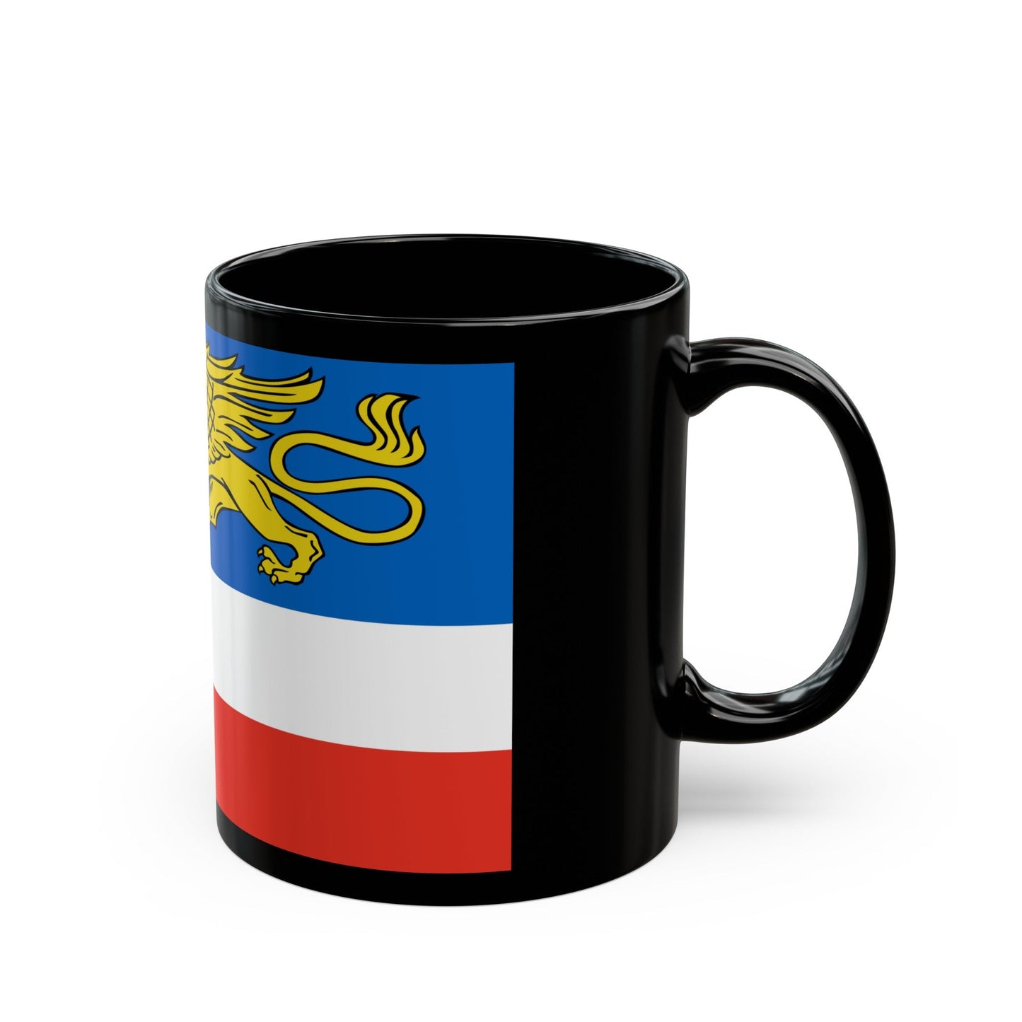 Flag of Rostock 2 Germany - Black Coffee Mug-The Sticker Space