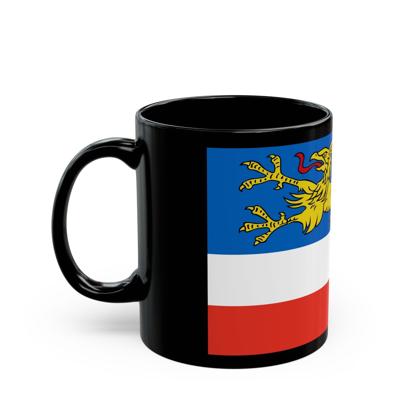 Flag of Rostock 2 Germany - Black Coffee Mug-The Sticker Space