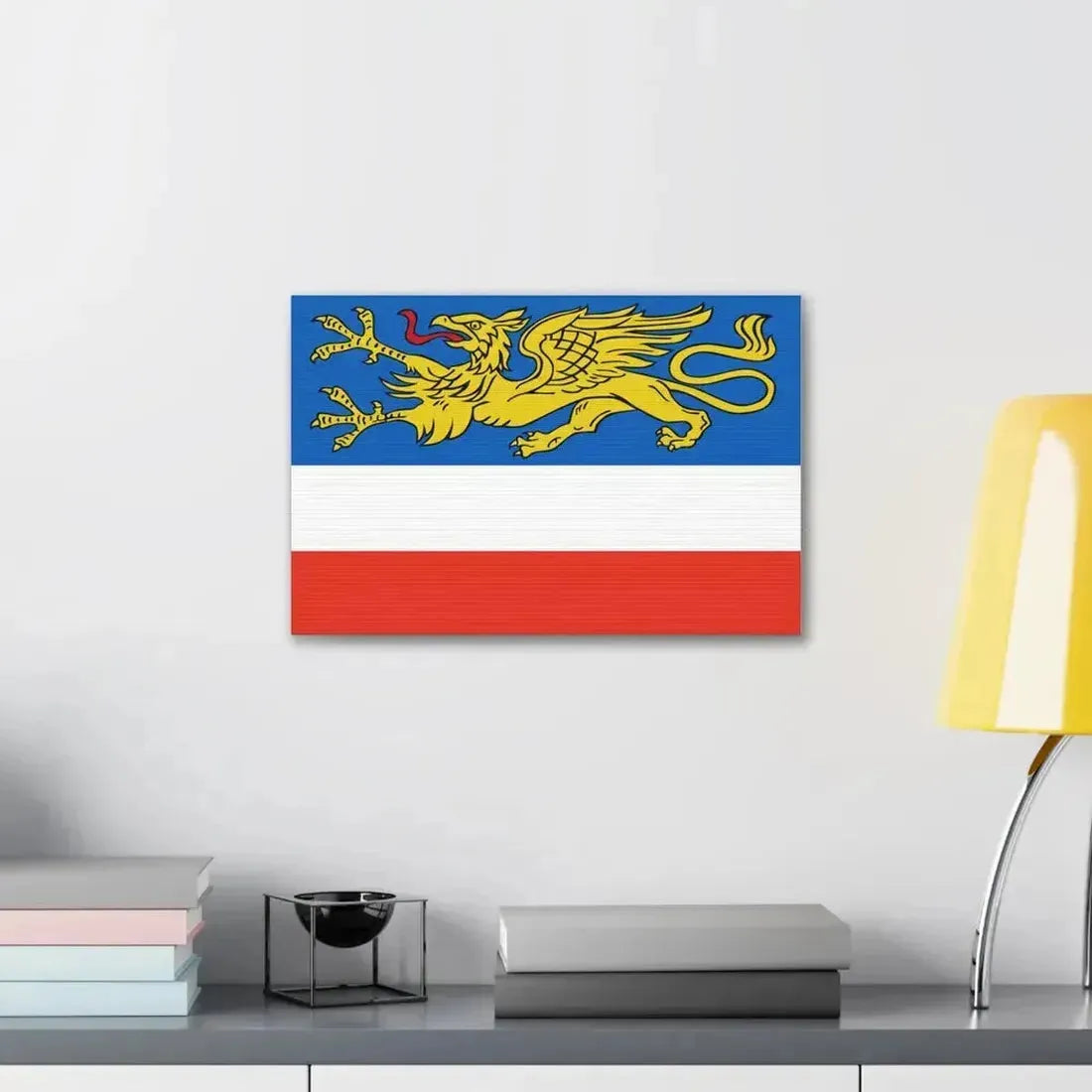 Flag of Rostock 2 Germany - Canvas Wall Art - The Sticker Space