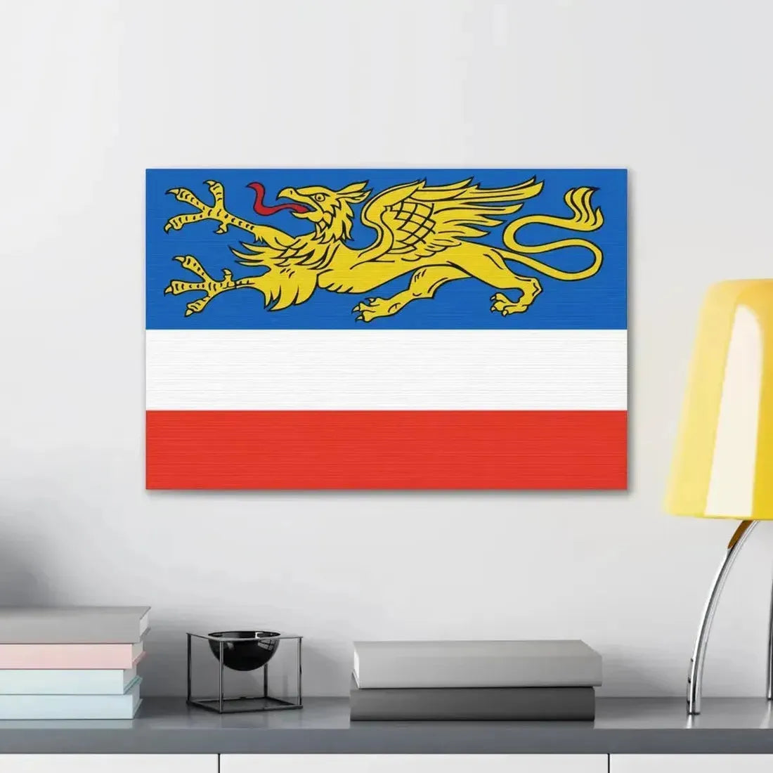 Flag of Rostock 2 Germany - Canvas Wall Art - The Sticker Space