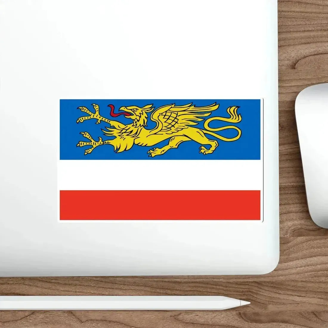 Flag of Rostock 2 Germany STICKER Vinyl Die-Cut Decal - The Sticker Space