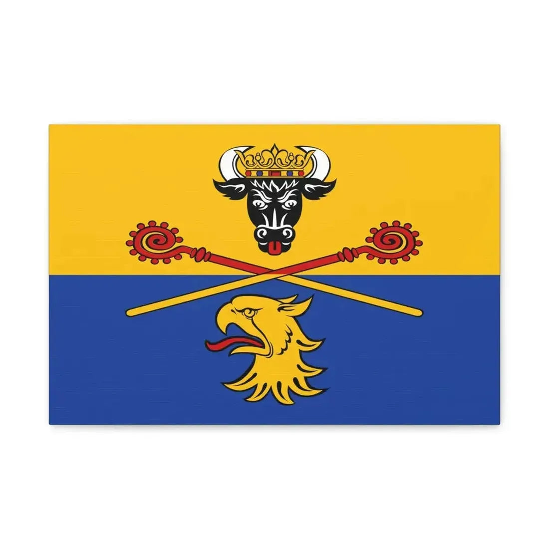 Flag of Rostock Germany - Canvas Wall Art 18″ x 12″ 1.25" - The Sticker Space