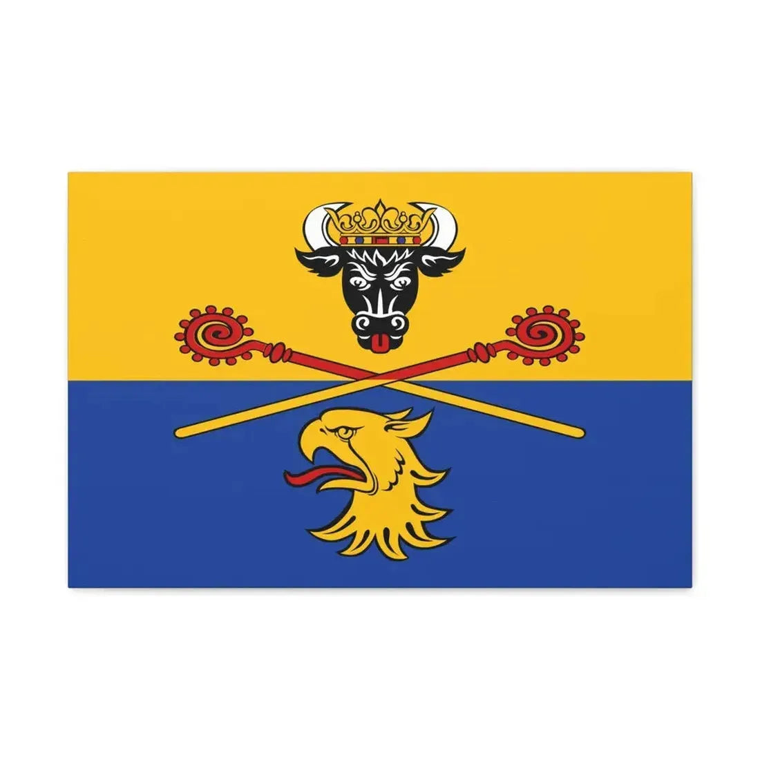 Flag of Rostock Germany - Canvas Wall Art 24″ x 16″ 1.25" - The Sticker Space