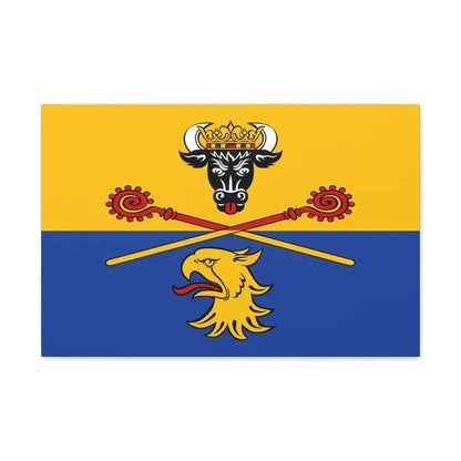 Flag of Rostock Germany - Canvas Wall Art 24″ x 16″ 1.25" - The Sticker Space