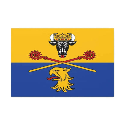 Flag of Rostock Germany - Canvas Wall Art 30" x 20" 1.25" - The Sticker Space