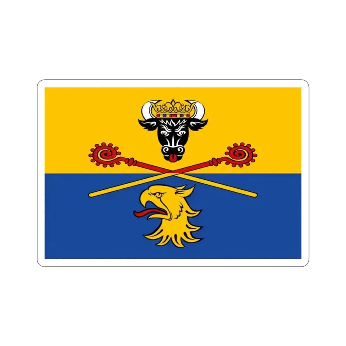 Flag of Rostock Germany STICKER Vinyl Die-Cut Decal 2 Inch - The Sticker Space