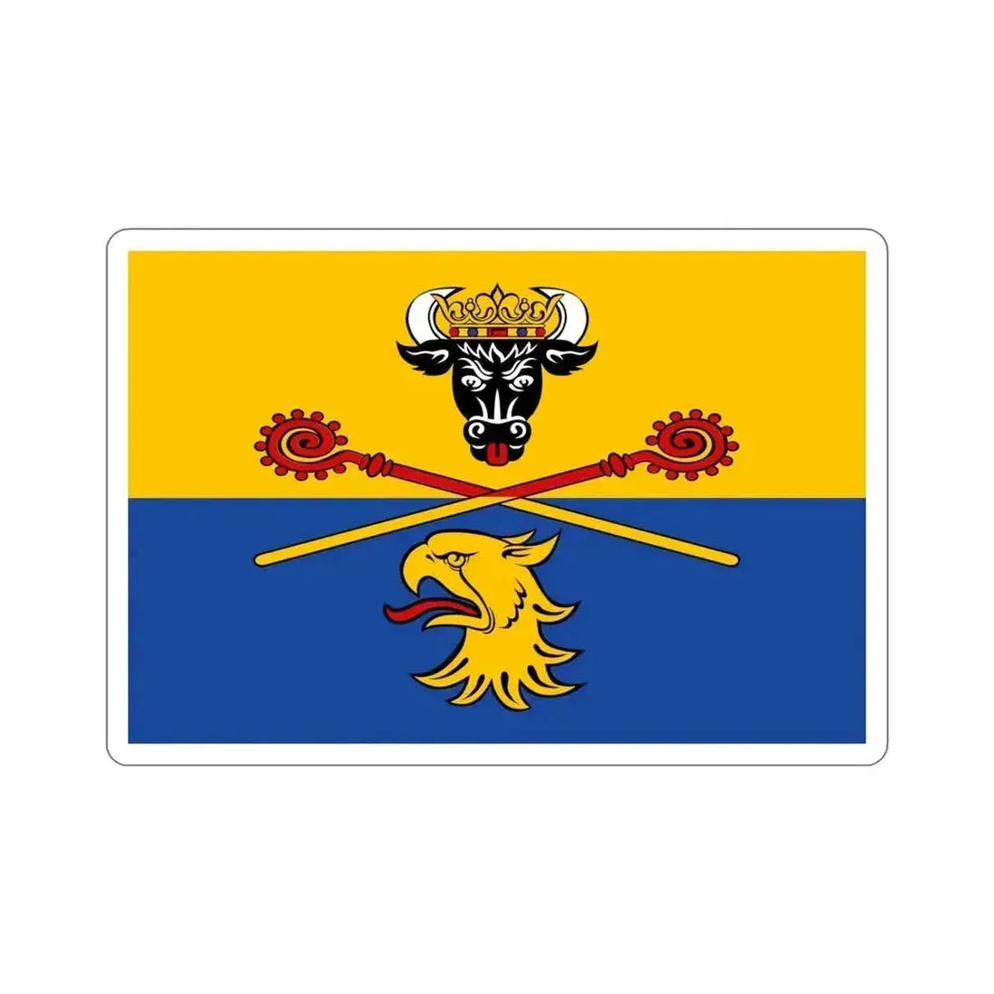 Flag of Rostock Germany STICKER Vinyl Die-Cut Decal 4 Inch - The Sticker Space
