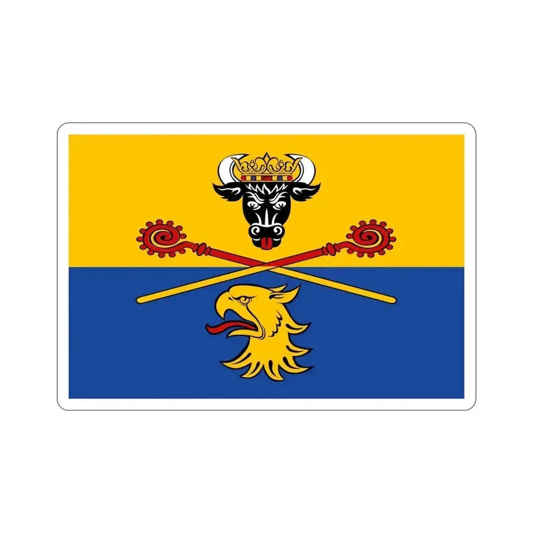 Flag of Rostock Germany STICKER Vinyl Die-Cut Decal 5 Inch - The Sticker Space