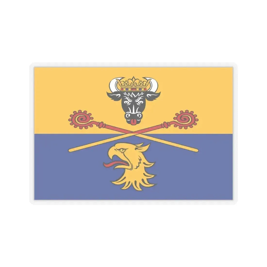 Flag of Rostock Germany - STICKER Vinyl Kiss-Cut Decal 3 Inch Transparent - The Sticker Space