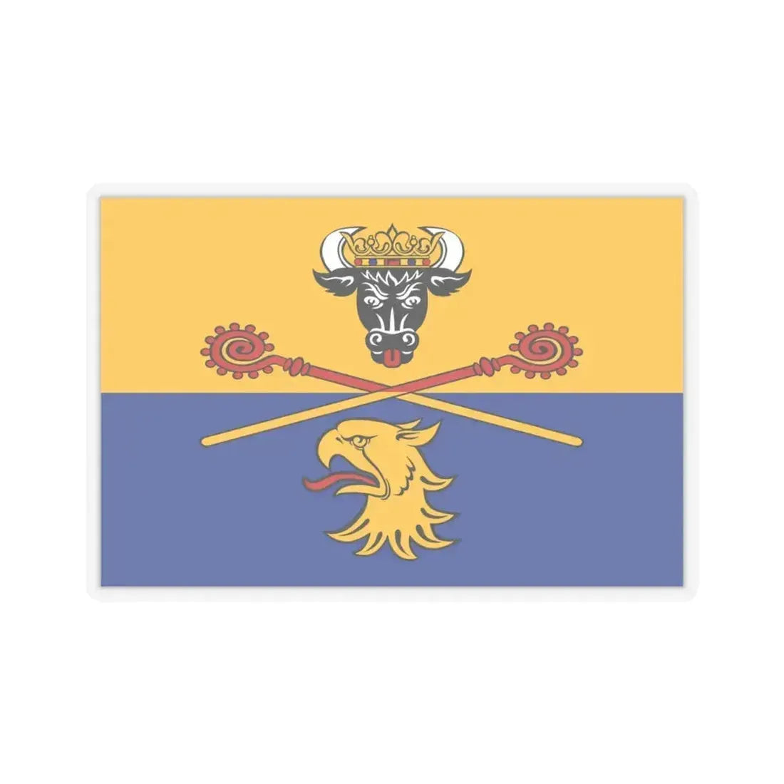 Flag of Rostock Germany - STICKER Vinyl Kiss-Cut Decal 4 Inch Transparent - The Sticker Space