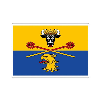 Flag of Rostock Germany - STICKER Vinyl Kiss-Cut Decal 4 Inch White - The Sticker Space