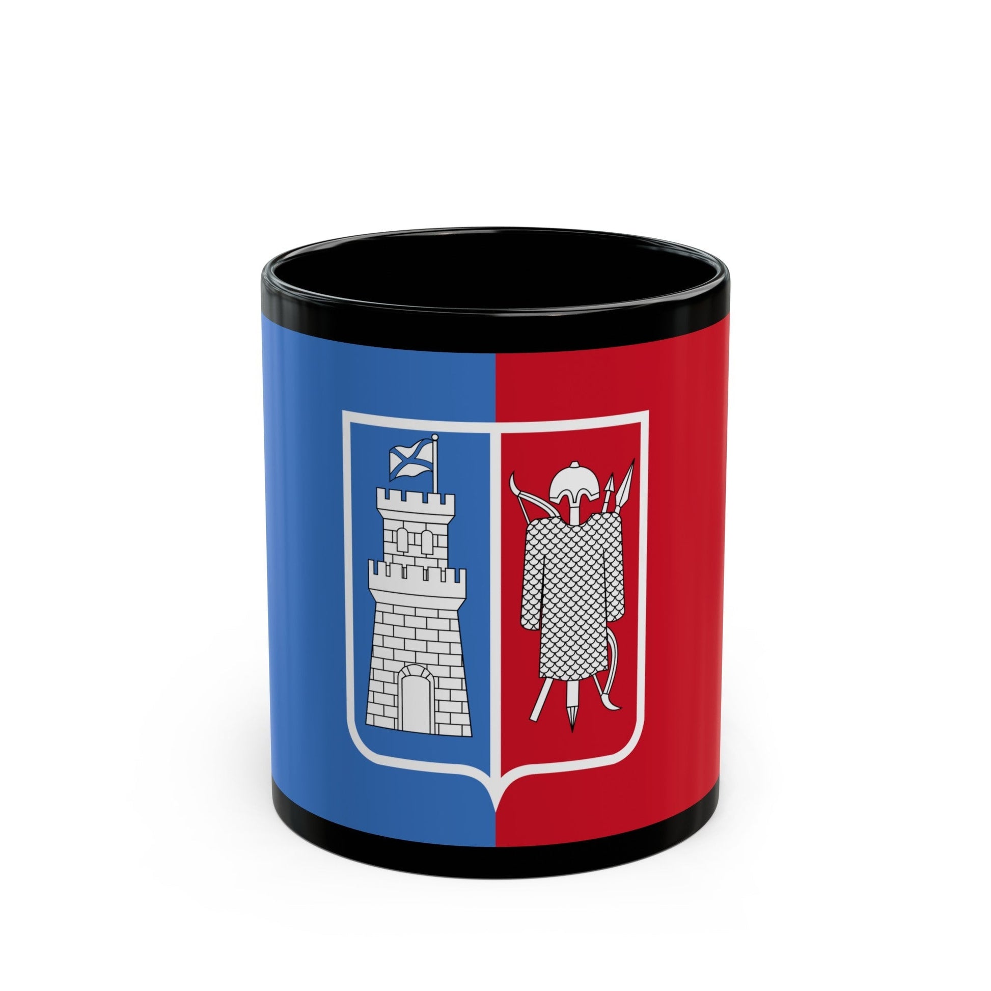 Flag of Rostov na Donu Russia - Black Coffee Mug-11oz-The Sticker Space