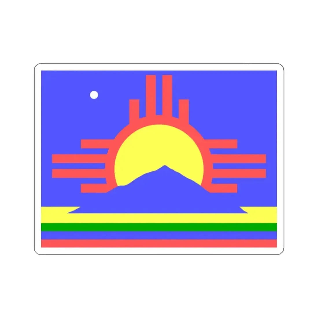 Flag of Roswell, New Mexico - STICKER Vinyl Kiss-Cut Decal 2 Inch White - The Sticker Space
