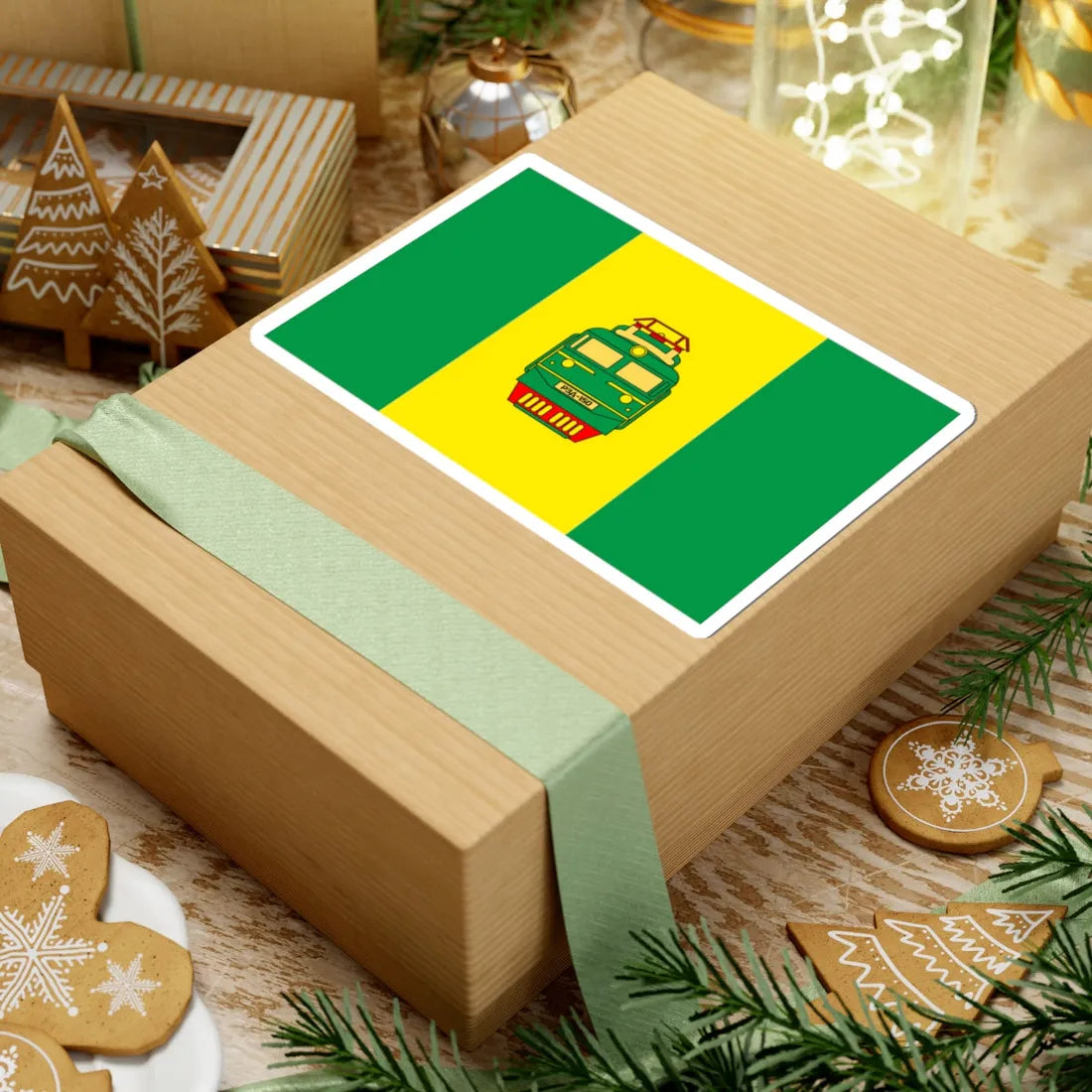 Flag of Rozdilna (Ukraine) (Coat of Arms) STICKER Vinyl Kiss-Cut Decal - The Sticker Space