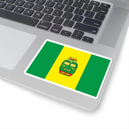 Flag of Rozdilna (Ukraine) (Coat of Arms) STICKER Vinyl Kiss-Cut Decal - The Sticker Space