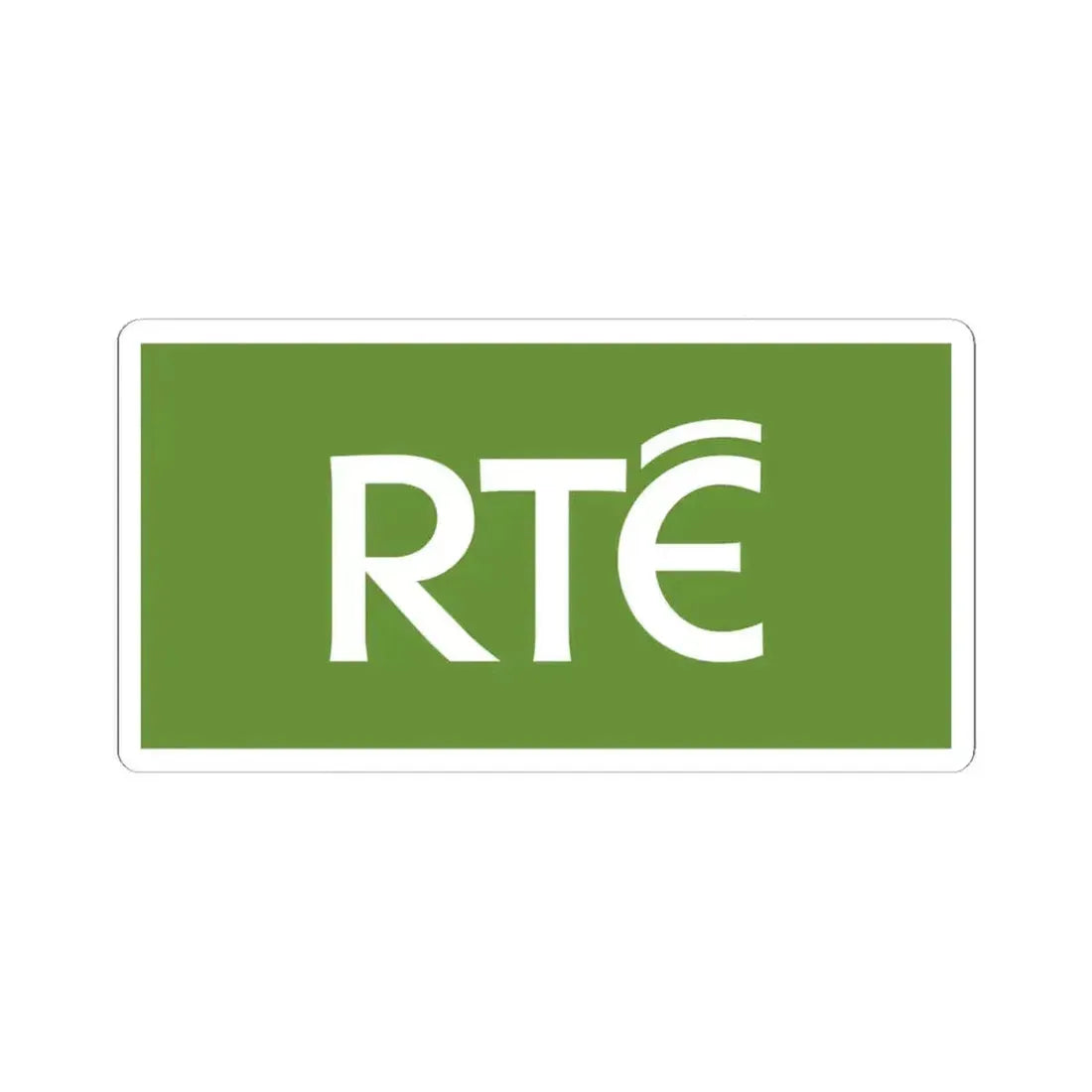 Flag of RTÉ (Ireland) STICKER Vinyl Kiss-Cut Decal 4 Inch White - The Sticker Space