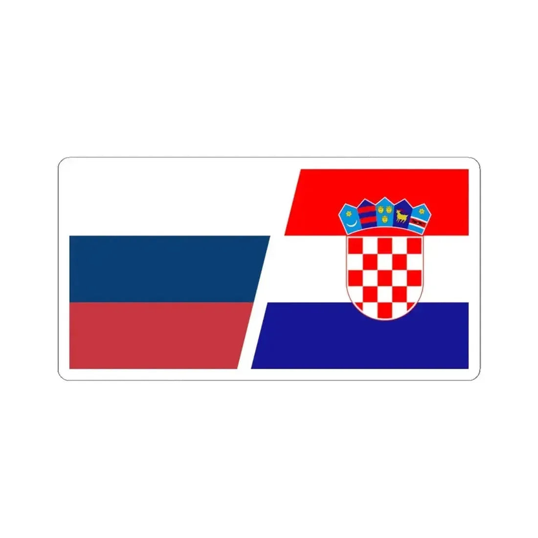 Flag of Russia and Croatia (Croatia) STICKER Vinyl Kiss-Cut Decal 4 Inch White - The Sticker Space