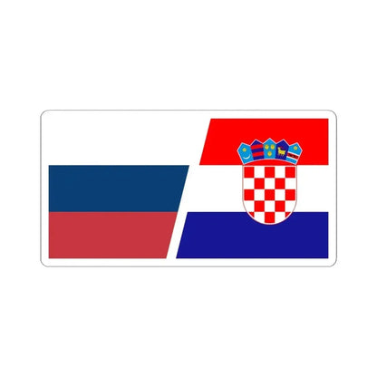Flag of Russia and Croatia (Croatia) STICKER Vinyl Kiss-Cut Decal 4 Inch White - The Sticker Space