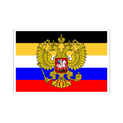 Flag of Russia combined tricolor with coat of arms (Russia) STICKER Vinyl Kiss-Cut Decal 4 Inch White - The Sticker Space